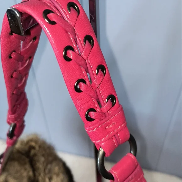 Coach Quilted Nylon Soho Hobo Fur Trim - Picture 4 of 10